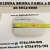Geam sticla oglinda dreapta partea pasagerului pentru Skoda Fabia 3 III cu incalzire, cod 2128.34.374 sau 212834374 sau 2128 34 374 fabricata in anul 2014, 2015, 2016, 2017, 2018, 2019 si 2020. Dimensiuni marime pe lungime L.