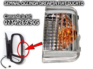 Lampa semnalizare semnal cu bec alb sau galben de pe oglinda dreapta partea pasagerului pentru Fiat Ducato an fabricatie 2006-2020 se potriveste si pe modelul cu facelift.