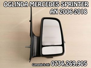 Oglinda completa dreapta partea pasagerului cu reglaj manual si semnal Mercedes Sprinter an fabricatie 2006, 2007, 2008, 2009, 2010, 2011, 2012, 2013, 2014, 2015, 2016, 2017 si 2018