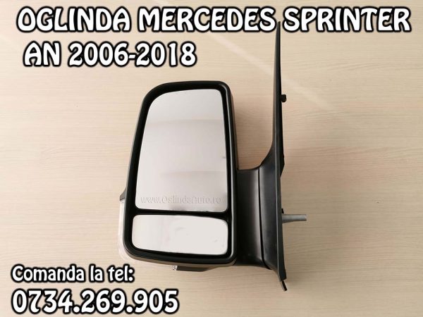 Oglinda completa stanga partea soferului cu reglaj manual si semnal Mercedes Sprinter an fabricatie 2006, 2007, 2008, 2009, 2010, 2011, 2012, 2013, 2014, 2015, 2016, 2017 si 2018