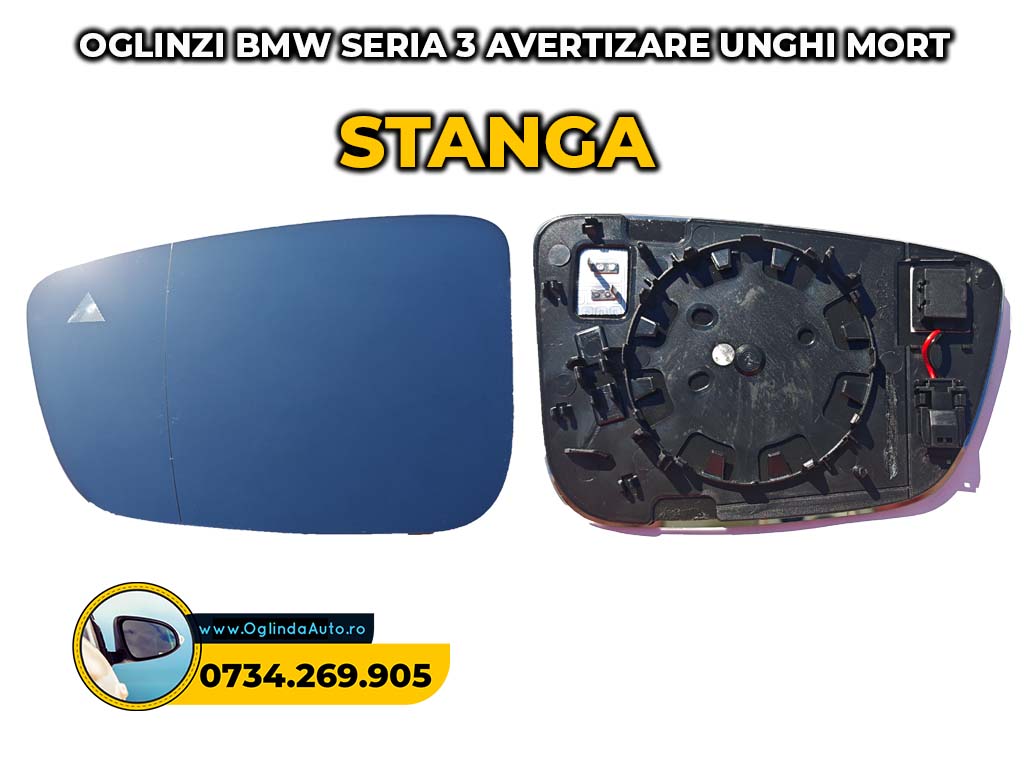 Oglinda BMW Seria 3 an 2018-2025 cu triunghi LED Blind Spot - imagine 2